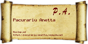 Pacurariu Anetta névjegykártya